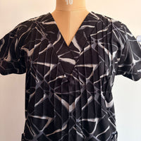 Black Printed Printed V-Neck Alfine 60 Inch Length Churidar Cut Nighty | Free Size | Chest Width 44″| Length 60″