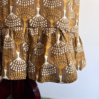 Olive Green Kantha Cotton Ruffle Sleeve Short Maternity Gown | Free Size | Chest Width 44″| Length 44″