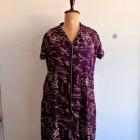 Wine Printed Alpine Full Open Long Polo Shirt Dress | Side Pocket | Free Size | Chest Width 44″| Length 44″