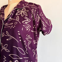 Wine Printed Alpine Full Open Long Polo Shirt Dress | Side Pocket | Free Size | Chest Width 44″| Length 44″