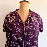 Wine Printed Alpine Full Open Long Polo Shirt Dress | Side Pocket | Free Size | Chest Width 44″| Length 44″