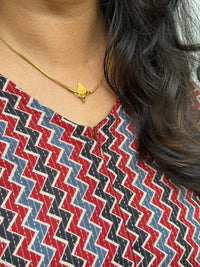 Maroon And Black Printed Kantha Cotton Short Feeding Kaftan | Free Size |