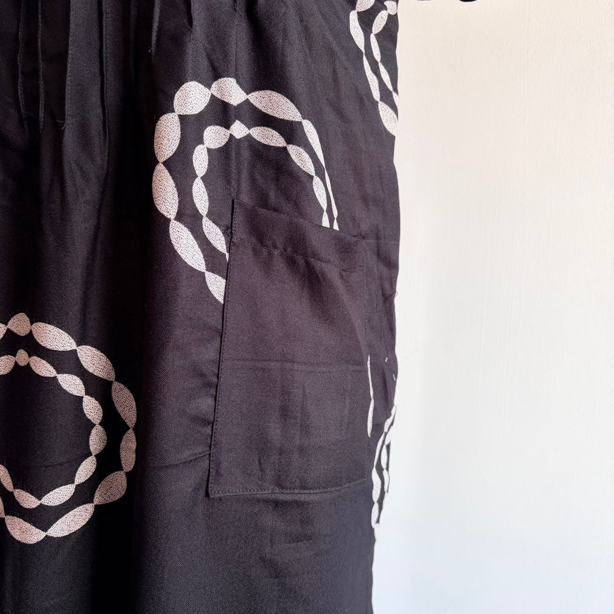 White Printed Black V-Neck Alfine Churidar Cut Nighty | Free Size | Chest Width 44″| Length 56″
