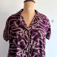 Wine Printed Alpine Full Open Long Polo Shirt Dress | Side Pocket | Free Size | Chest Width 44″| Length 44″