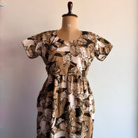 Brown Leaf Printed Premium Cotton Buttonless Zipless Short Maternity Nighty | Free Size | Chest Width 44″| Length 46″