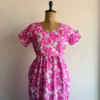 Pale Pink Floral Printed Premium Cotton Buttonless Zipless Short Maternity Nighty | Free Size | Chest Width 44″| Length 46″