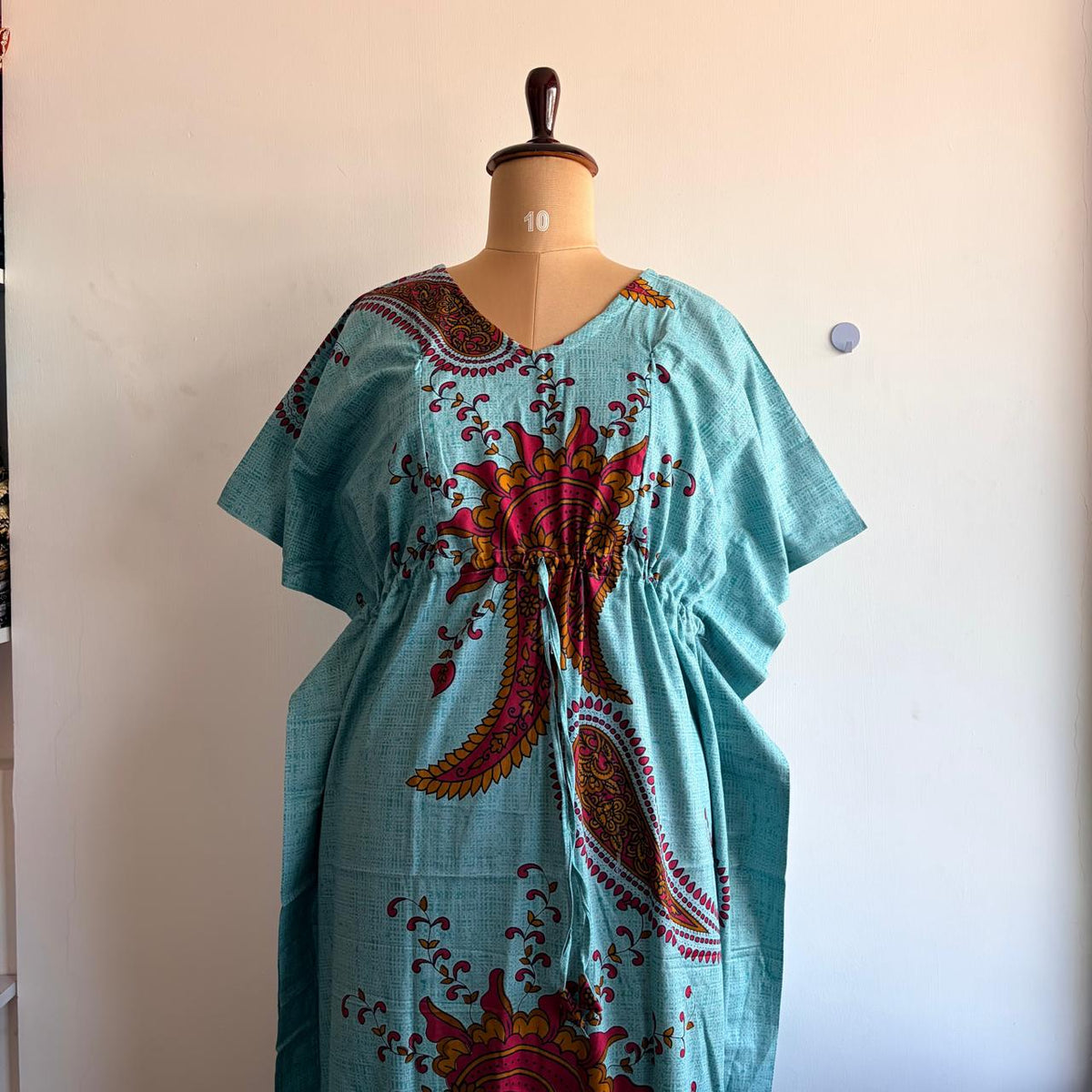 Green Kalamkari Printed Premium Cotton Feeding Kaftan | Free Size | Chest Width 44″| Length 56″