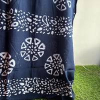 Navy Blue Printed Rayon Feeding Kaftan | Free Size | Chest Width 44″| Length 56″