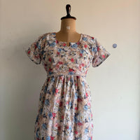 Pink Floral Printed Brown Hakoba Buttonless Zipless Short Maternity Nighty | Free Size |