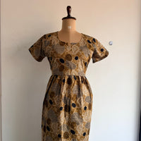 Brown Printed Premium Cotton Buttonless Zipless Short Maternity Nighty | Free Size | Chest Width 44″| Length 46″