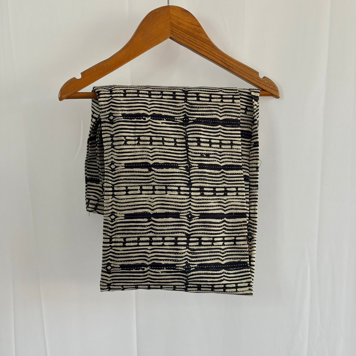 Black Printed Kantha Cotton Shirt Pyjama Set | Free Size |