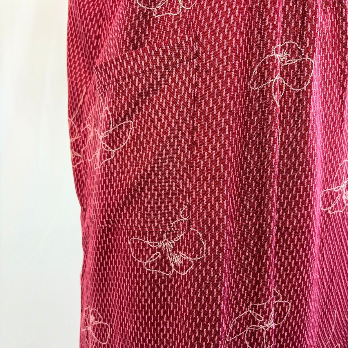 Maroon Floral Printed V-Neck Alfine Churidar Cut Nighty | Free Size | Chest Width 44″| Length 56″