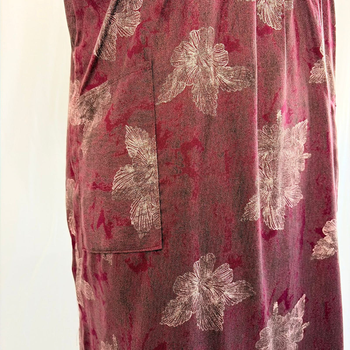 Purple Floral Printed V-Neck Alfine Churidar Cut Nighty | Free Size | Chest Width 44″| Length 56″