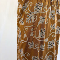 Brown Printed V-Neck Alfine Churidar Cut Nighty | Free Size | Chest Width 44″| Length 56″