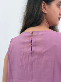 Mauve Pink Mul Chanderi Feeding Dress With Two Side Invisible Zip | Free Size | 46" length