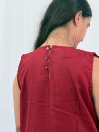 Maroon Mul Chanderi Feeding Dress With Two Side Invisible Zip | Free Size | 46" length