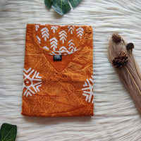 Orange Printed Cotton Non Feeding Kaftan | Free Size | Chest Width 44″| Length 56″