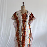 Brown And White Dot Printed Premium Cotton Feeding Kaftan | Free Size | Chest Width 44″| Length 56″