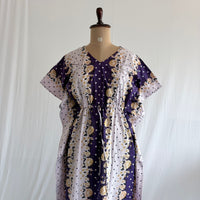 Purple And White Dot Printed Premium Cotton Feeding Kaftan | Free Size | Chest Width 44″| Length 56″