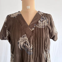 Grey Floral Printed V-Neck Alfine Churidar Cut Nighty | Free Size | Chest Width 44″| Length 56″