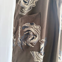 Grey Floral Printed V-Neck Alfine Churidar Cut Nighty | Free Size | Chest Width 44″| Length 56″