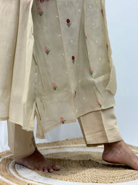 Ivory Floral Embroidered 3 Piece Set