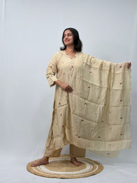 Ivory Floral Embroidered 3 Piece Set