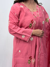Pastel Peach Embroidered 3 Piece Set