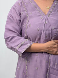 Lavender Embroidered 3 Piece Set