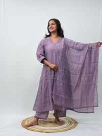 Lavender Embroidered 3 Piece Set
