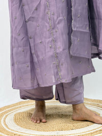 Lavender Embroidered 3 Piece Set