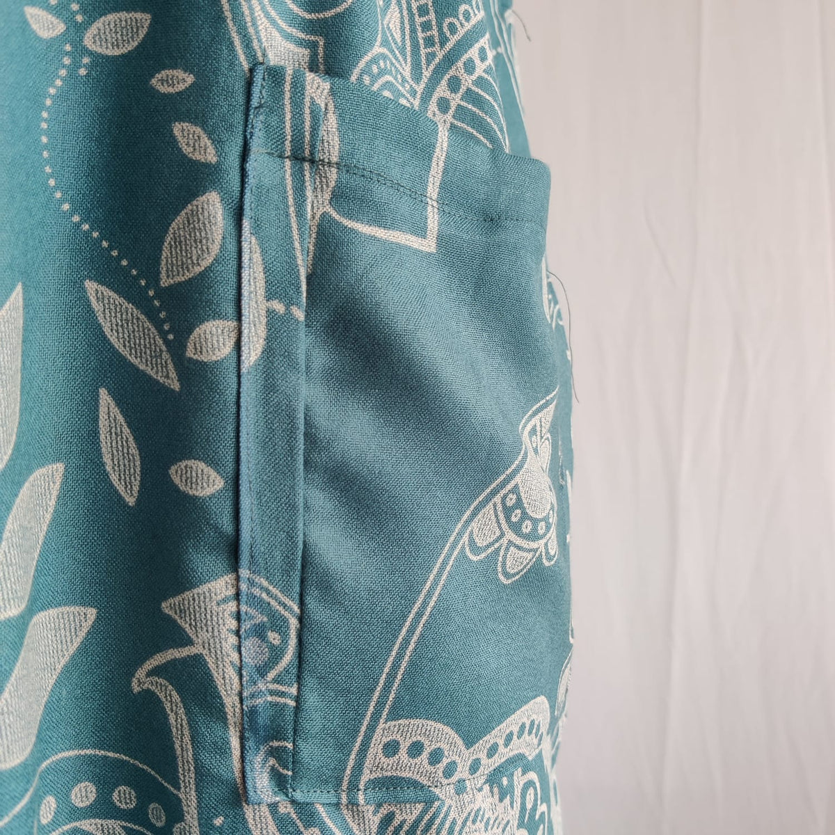 Pastel Blue Printed V-Neck Alfine Churidar Cut Nighty | Free Size | Chest Width 44″| Length 56″