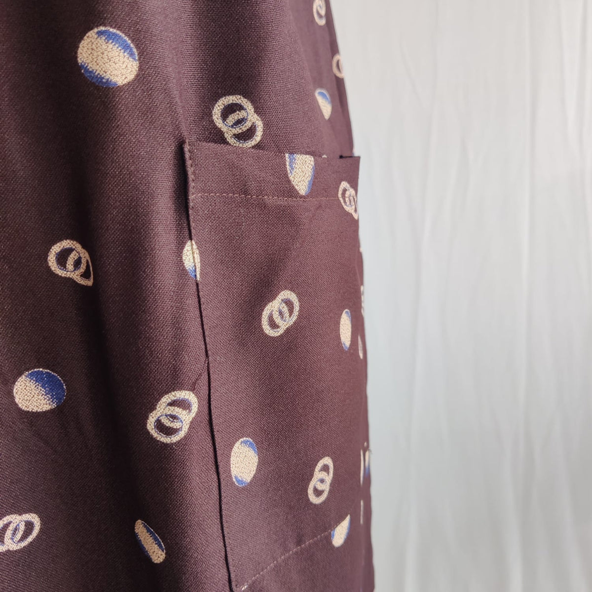 Coffee Brown Dot Printed V-Neck Alfine Churidar Cut Nighty | Free Size | Chest Width 44″| Length 56″