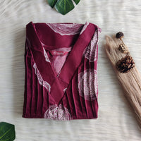 Maroon Printed V-Neck Alfine Churidar Cut Nighty | Free Size | Chest Width 44″| Length 56″