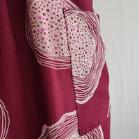 Maroon Printed V-Neck Alfine Churidar Cut Nighty | Free Size | Chest Width 44″| Length 56″