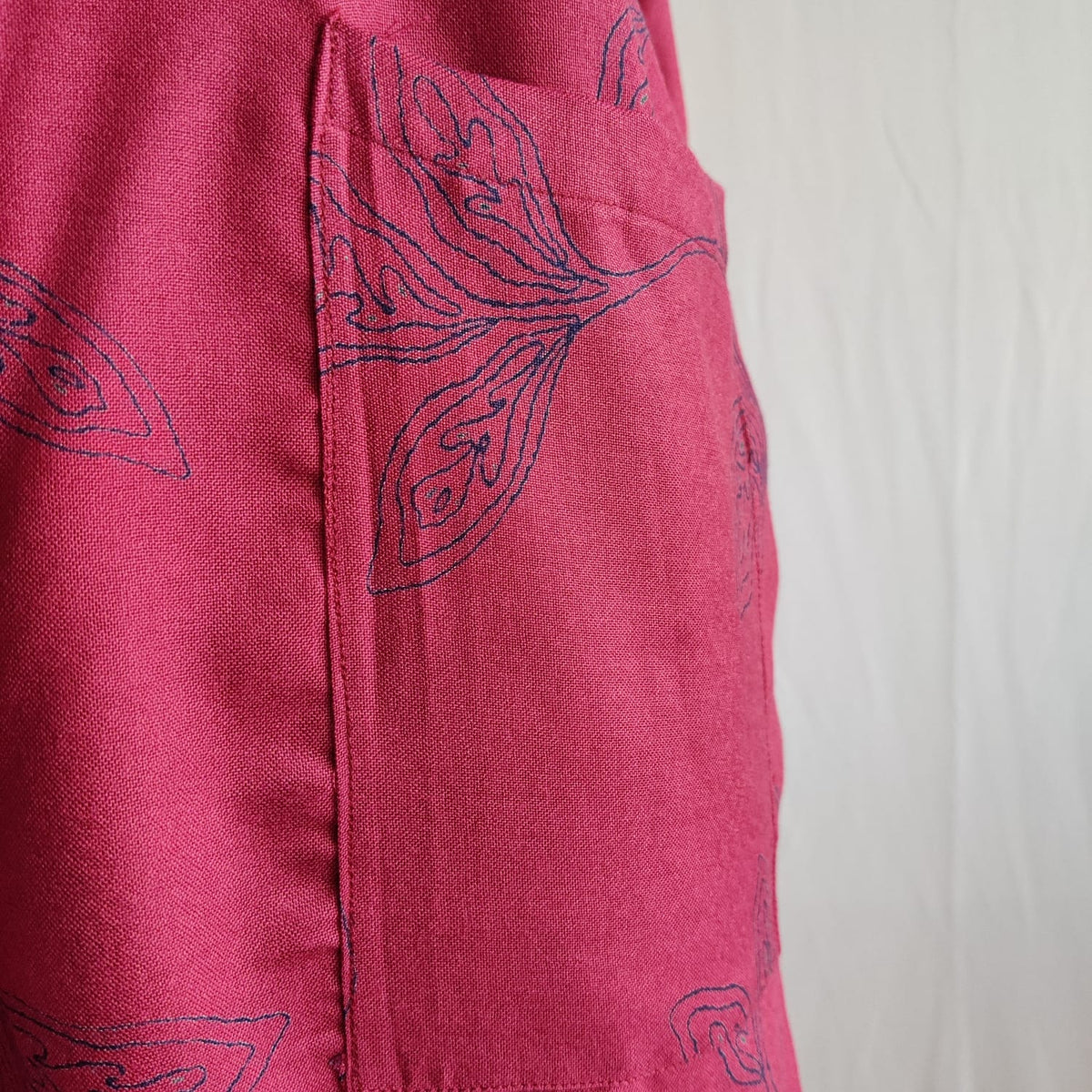 Beetroot Red Printed V-Neck Alfine Churidar Cut Nighty | Free Size | Chest Width 44″| Length 56″