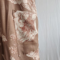 Pastel Brown Printed V-Neck Alfine Churidar Cut Nighty | Free Size | Chest Width 44″| Length 56″