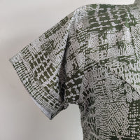 Garage Sale - Green Printed Premium Cotton V Collar Neck Short Short Maternity Gown