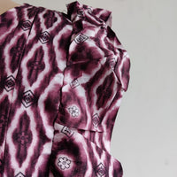 Garage Sale - White And Maroon Printed Premium Cotton Ruffle Sleeve Short Maternity Gown