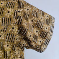 Garage Sale - Olive Green Printed Premium Cotton V Collar Neck Short Short Maternity Gown
