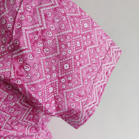 Garage Sale - Pink Printed Premium Cotton V Collar Neck Short Short Maternity Gown
