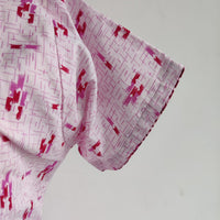 Garage Sale - Pale Pink Printed Premium Cotton Buttonless Zipless Short Maternity Nighty | Free Size | Chest Width 44″| Length 46″