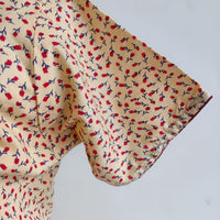 Garage Sale - Cream Printed Premium Cotton Buttonless Zipless Short Maternity Nighty | Free Size | Chest Width 44″| Length 46″