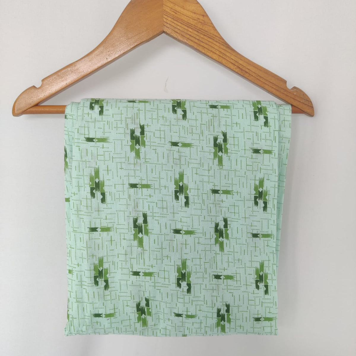 Green Printed Pure Cotton Shirt Pyjama Set | Free Size |