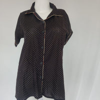 Coffee Brown Dot Printed Cotton Shirt Pyjama Set | Free Size |