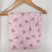 Pink Floral Printed White Pure Cotton Shirt Pyjama Set | Free Size |