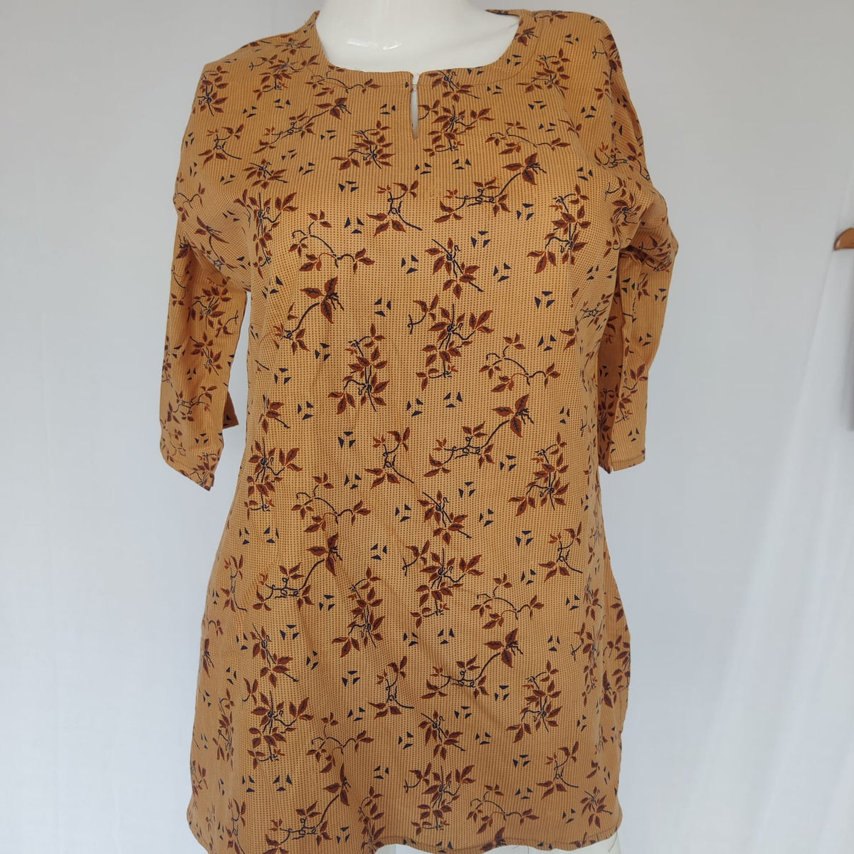 Brown Printed Round Neck Pure Cotton Loungewear Pyjama Set Free Size 3/4 Sleeve (Suits for bra size 34″- 40″)