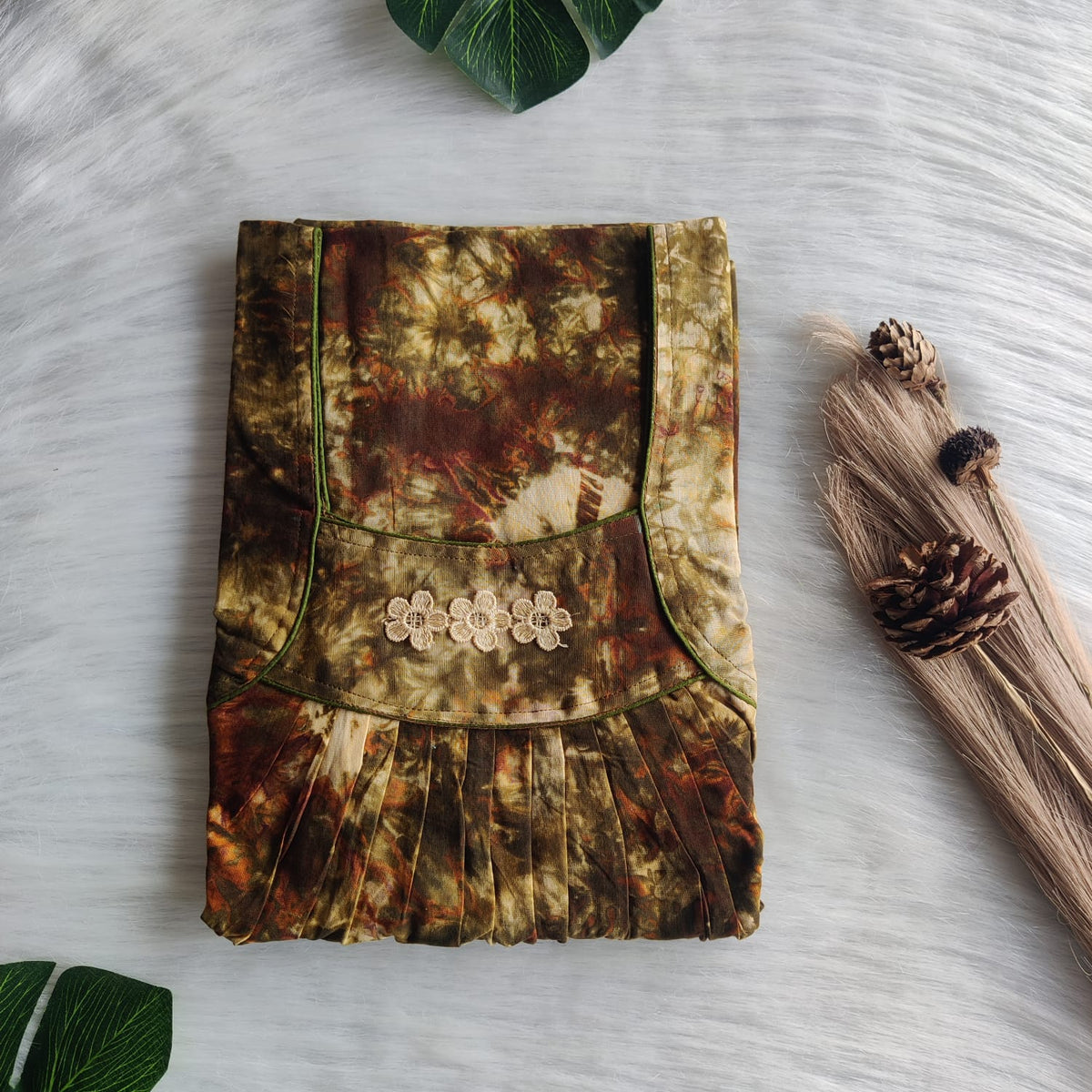 Pastel Green Printed Chungidi Cotton Three Flower Nighty |Free Size | Chest Width 44"| Length 54"-55"
