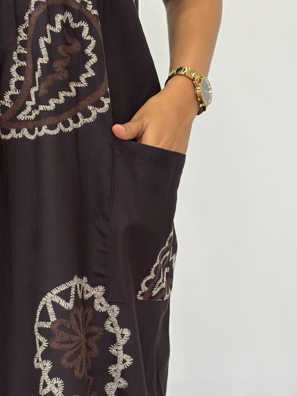 Grey Printed V-Neck Alfine Churidar Cut Nighty | Free Size | Chest Width 44″| Length 56″