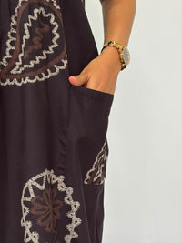 Grey Printed V-Neck Alfine Churidar Cut Nighty | Free Size | Chest Width 44″| Length 56″